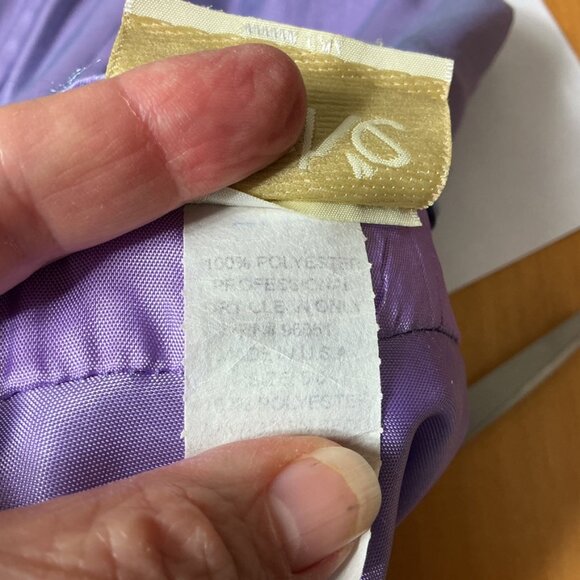 Vintage 80s 90s Cache Shimmer Lilac Purple Organza Lace Up Dress Fairy 6 - Picture 7 of 8